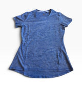 Shape Activewear Shirt M Blue Space Dye Short Sleeve Athletic Tee Photo 0