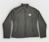 Quilted Women's Jacket Medium Black Zip Front Cutter & Buck Miller Lite Logo Photo 0