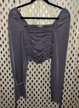 Free people intimately Meant to Be Ruched silver mauve lilac blouse crop top siz Photo 0