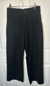 Maeve Anthropologie Black Crop Utility‎ Kick Flare Pants Size 6 High Rise Photo 0