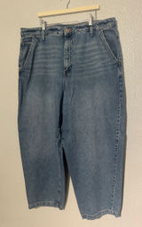 Wild Fable Baggy Skater Jeans Cinch Back Barrel Leg Denim Light Wash Size 16R Photo 0