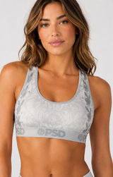 New PSD x Playboy PB Neo Tribal Sports Bra Gray Size XS Photo 0