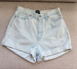 BDG Mom High Rise Denim Shorts Size 28 Light Wash Rolled Cuff Urban Outfitters Photo 0