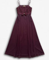 Aspeed Vintage Y2K Plum Purple Lace Bow Formal Gown Dress Made‎ in USA Womens Photo 0