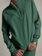 PerfectWhiteTee Women’s The Tyra 1/4 Zip Pullover Cotton Sweater Size Small Photo 0