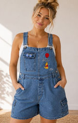 Vintage Winnie the Pooh Denim Shortalls Womens‎ 18W 20W Embroidered Overalls Photo 0