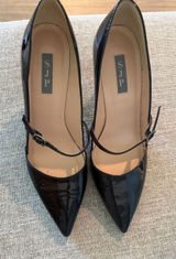 SJP by Sarah Jessica Parker Black Patent Pointed Mary Jane Pumps Photo 0