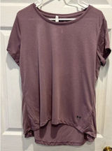 Under Armour HeatGear Women Large Mauve Open Back Short Sleeve Training T-Shirt Photo 0