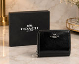 NEW Coach Black Patent Crinkle Leather Snap Wallet CCL79 New in Coach Box Photo 0