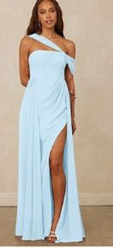Christian Siriano Azazie Sky Blue Maxi Dress Photo 0