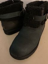 UGG women Black leather shearling shirt classic boots US 10 Photo 0