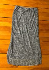 Blue & White Floral Mesh Maxi Skirt Photo 0