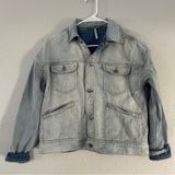 Free People Light Wash Denim Jacket Jean Casual Spring Summer Boho Bohemian XS Photo 0