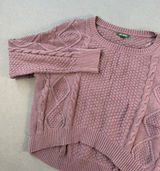 Wild Fable Womens Medium Mauve Purple Cable Knit Cropped High Low Sweater Photo 0