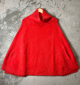 MERSEA Chalet Poncho Sweater Aperol Orange Cowl Neck Cozy Luxe Cape‎ Knit Photo 0
