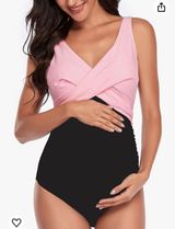Maternity Swimwear Front Cross Pregnancy Swimsuit Bathing Suit Maternity Photo 0
