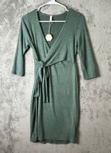 Pinkblush Mint Green Brushed Knit Wrap Fitted Nursing Dress V Neck Small‎ New Photo 0