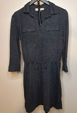 Ann Taylor LOFT Women's Gray Heathered Button-Down Shirt Dress-S Photo 0