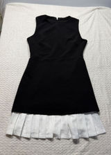 Commense Black White Pleated Hem Colorblock Mini Dress OA240308056 NWT Size L Photo 0