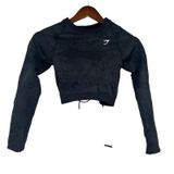 Gymshark Adapt lace up open back Seamless long sleeve crop top in black size XS Photo 0