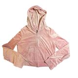 Juicy Couture Pink Velour Rhinestone Logo Zip Up‎ Hoodie Sweatshirt Large Y2K Photo 0