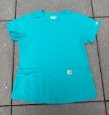 Carhartt Force C12113 Scrub Top Women’s Medium Teal Stretch Modern Fit Photo 0