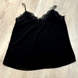 Wishlist Apparel Womens Chiffon Cami Tank Top Black Lace Neckline Size Small‎ Photo 0