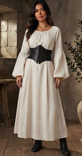 Vintage Style Lace Up‎ Faux Leather Elastic Girdle Black Casual Wide Waist Belt Photo 0