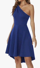 Size XL Sarin Mathews One Shoulder High Low A-Line Blue Dress $43 B24 BB Photo 0