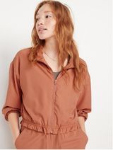Old Navy Active StretchTech Jacket‎ XL Rust Brown Zip Front Quick Dry Photo 0