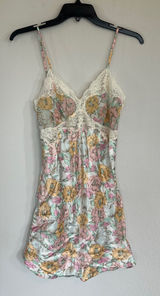 Victoria Secret Vintage Gold Label Floral Satin Mini Slip Dress Size Small Photo 0