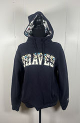 Atlanta Braves New era floral Spellout hoodie embroided Navy baseball spring M‎ Photo 0