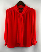 Women’s Banana Republic Small Bright Red Long Sleeve Blouse Photo 0