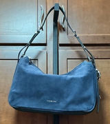 Michael Kors Nolita Medium Blue Suede Convertible Shoulder Hobo Bag 30F5GY5M2L Photo 0