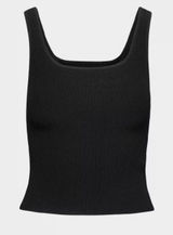 Babaton Sculpt Knit Squareneck Ribbed Tank Top Black Photo 0