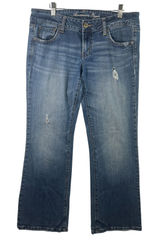 American Eagle Favorite Boyfriend Jeans Stretch Blue Low Rise 8S 8 Short Y2K Photo 0