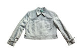 Lauren Ralph Lauren Angora Wool Blazer Women's Size 12 Gray Zip Cropped Jacket Photo 0