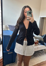 Black Blouse H&M Long Sleeve Photo 0