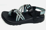Women's Strappy Outdoor Sandal - Black with Teal Accents Sandals Size 9 Photo 0