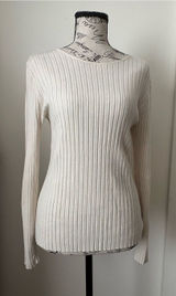Cyrus Ribbed Crew-Neck Sweater in Cream Photo 0