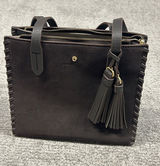 Spartina 449 brown suede leather whipstitch purse handbag shoulder bag Photo 0