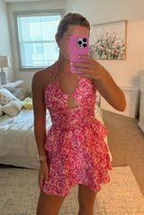 Mini Pink Floral Dress Photo 0