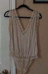 Free People light beige/cream lace detailed lingerie bodysuit going out top Photo 0