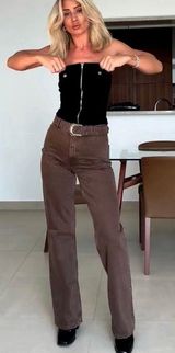 Nwt Tre Belted Wide Leg Jeans Photo 0