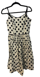 Vintage Style‎ Polka Dot Fit Flare Dress Ivory Black Rockabilly Retro Sleeveless Photo 0