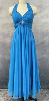 Vintage Mike Benet Formals Dress Womens Size 10 Halter Flowy Chiffon Glam Prom Photo 0