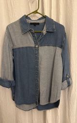Jane & Delancey Multicolor Patchwork Denim Top S Photo 0