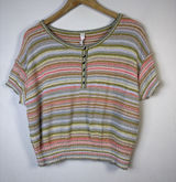 Daily Practice Anthropologie Tuvalu Sweater small casual short sleeve bohemian Photo 0