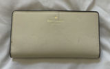 KATE SPADE Leather Slim Bifold Wallet White‎ Cream Quiet Luxury Designer READ Photo 0