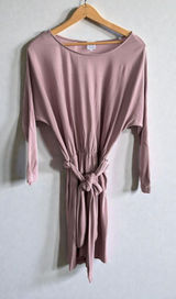 Halston Heritage Mauve Pink Long Sleeve Tie-Waist‎ Dress Photo 0
